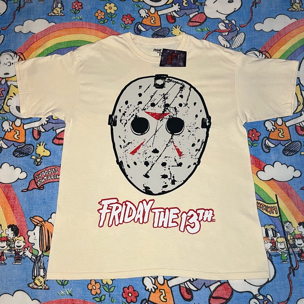 Friday the 13th T-shirt with a graphic design on the front